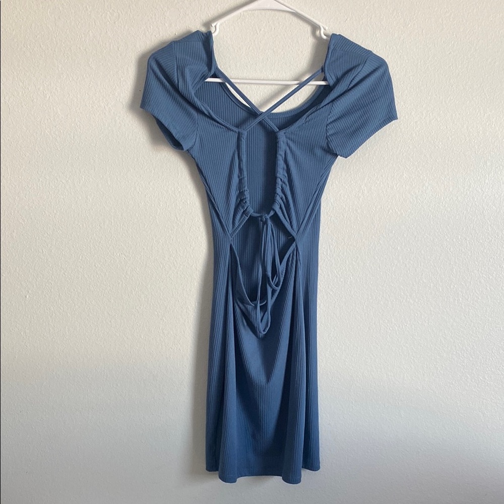 Stylish Blue Cutout Dress